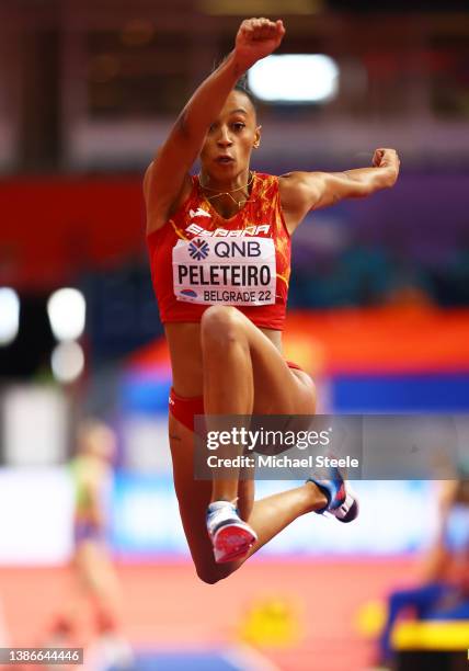 Ana Peleteiro of Spain competes during the Women's Triple Jump Final during Day Three of the World Athletics Indoor Championships at Belgrade Arena...