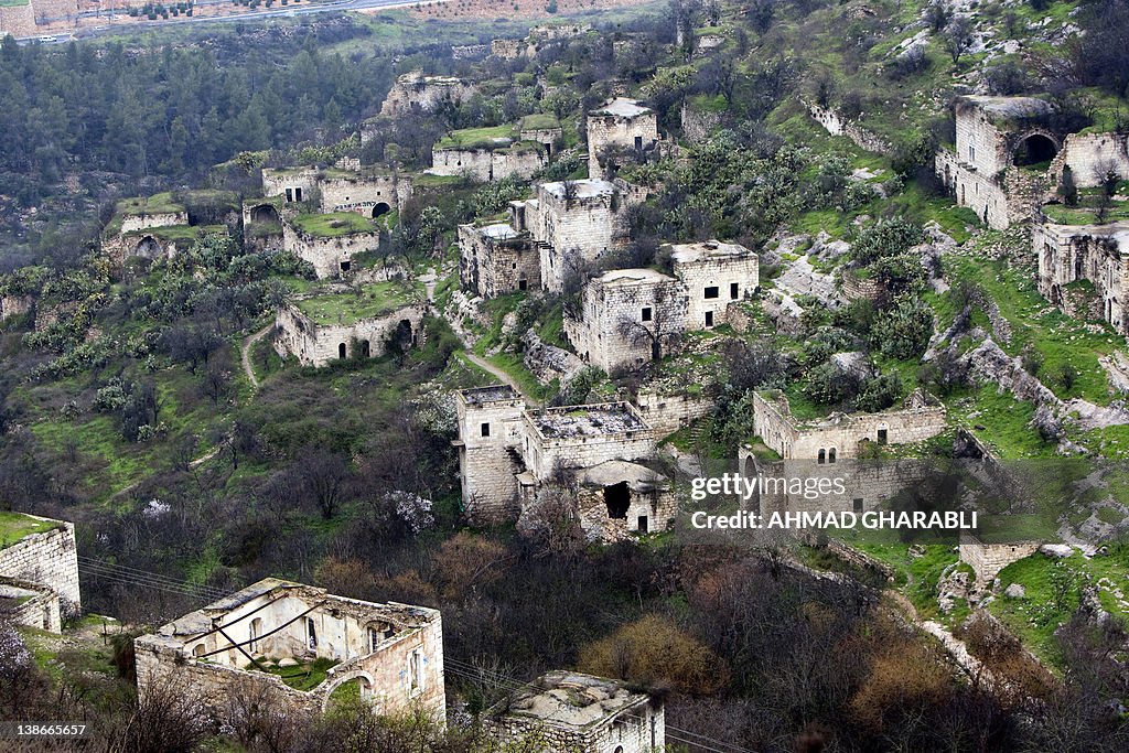 A general view shows the Palestinian vil