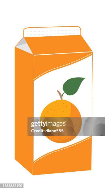 karton orangensaft auf transparentem hintergrund - saftkarton stock-grafiken, -clipart, -cartoons und -symbole