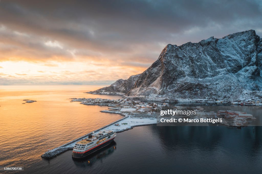 Lofoten islands landscape in winter, Arctic Circle