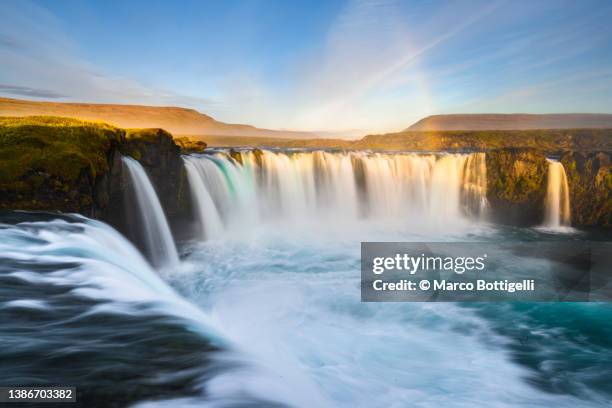 godafoss waterfall, iceland - godafoss stock pictures, royalty-free photos & images