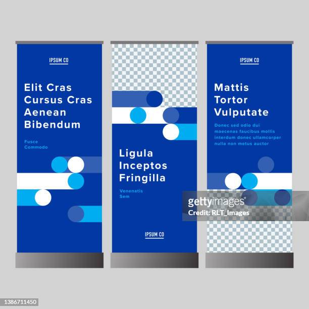 vertical banner set design template with abstract geometric graphics — ipsumco series - standing stock illustrations