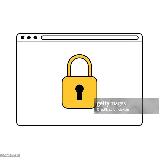 web browser padlock - entering data stock illustrations