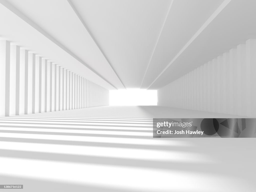 Futuristic empty room, 3D Rendering