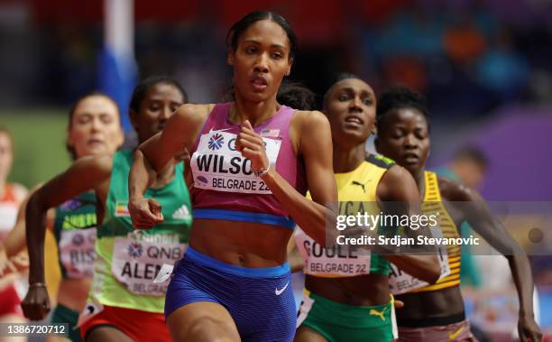 Ajee Wilson of The United States USA competes during the Women's 800 Metres Final on Day Three of the World Athletics Indoor Championships Belgrade...