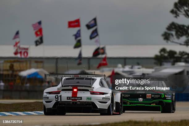 Porsche GT Team - LM GTE Pro. Pilots Gianmaria Bruni of Italy and Richard Lietz of Austria during the 1000 Miles of Sebring at Sebring International...