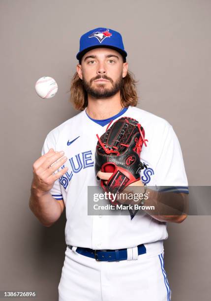 Hagen Danner of the Toronto Blue Jays poses for a portrait during Photo Day at TD Ballpark on March 19, 2022 in Dunedin, Florida.