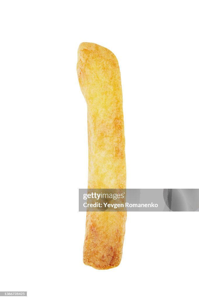 French fry isolated on white background