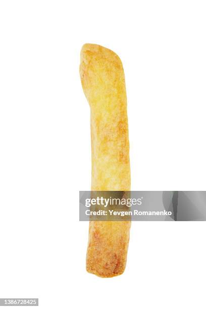 french fry isolated on white background - frites stockfoto's en -beelden