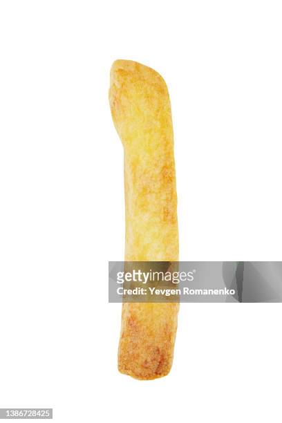 french fry isolated on white background - batata frita - fotografias e filmes do acervo