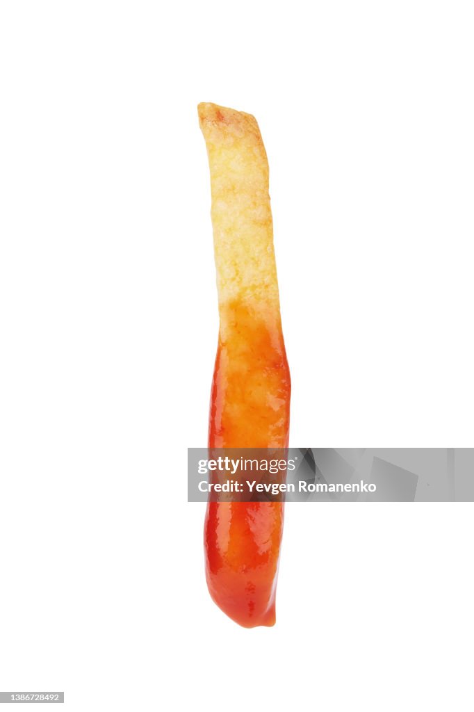 French fries isolated on white background