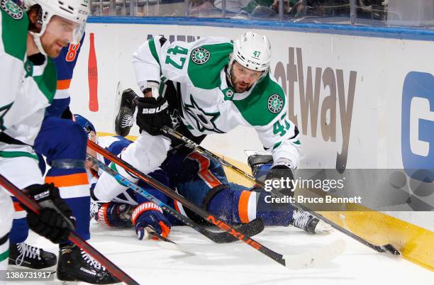 Alexander Radulov of the Dallas Stars skates against the New York Islanders at the UBS Arena on March 19, 2022 in Elmont, New York.