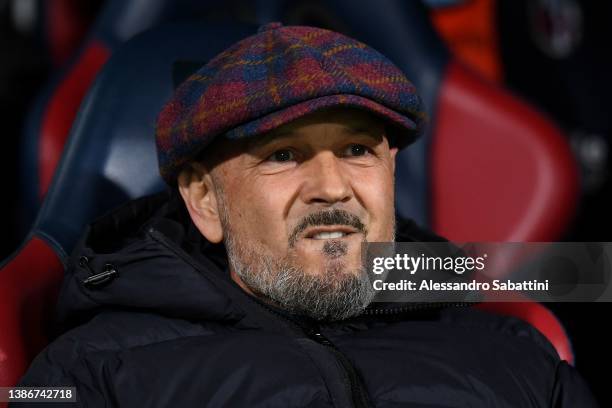 Sinisa Mihajlovic head coach of Bologna FC looks on during the Serie A match between Bologna FC and Atalanta BC at Stadio Renato Dall'Ara on March...