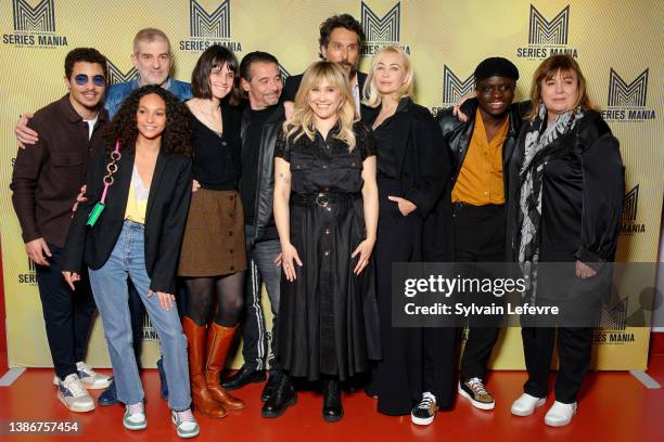 Vincent Elbaz, Jennifer Decker, Emmanuelle Béart, Michèle Bernier, Kool Shen, Bérengère Krief, Diong-Keba Tacu, Samy Séghir attend the photocall for...