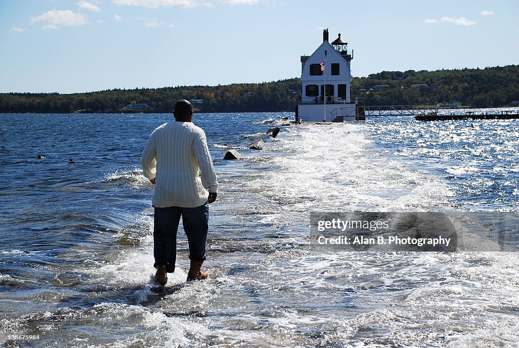 Man walking on water
