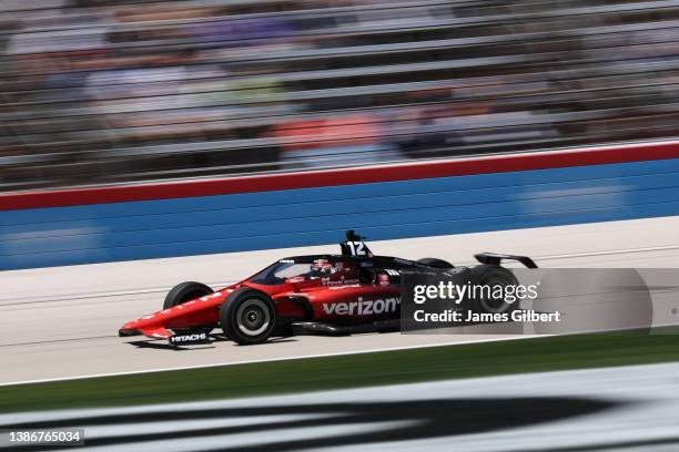 Will Power, driver of the Verizon Team Penske Chevrolet, drives during the NTT IndyCar Series XPEL 375 at Texas Motor Speedway on March 20, 2022 in...