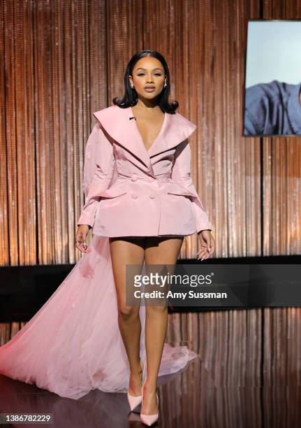 Actress Jaylen Barron onstage at the 2022 Writers Guild Awards virtual ceremony hosted by the Writers Guilds of America, East and West on Sunday,...