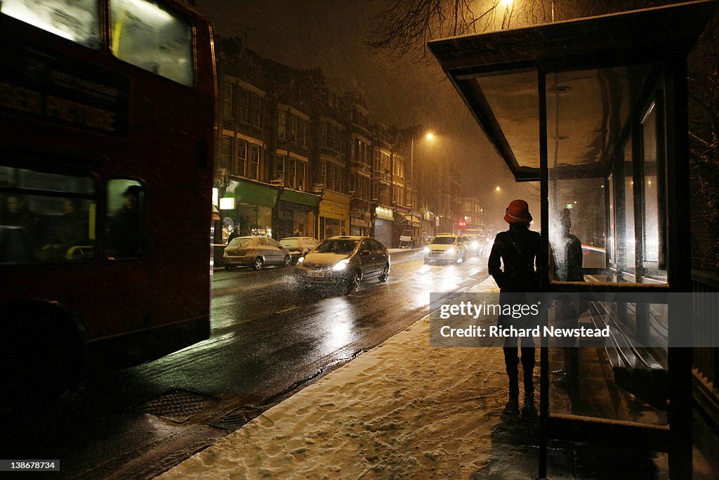 Woman waiting for bus