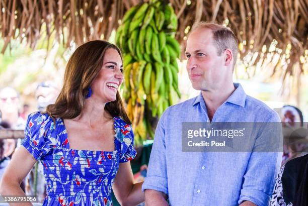 Prince William, Duke of Cambridge and Catherine, Duchess of Cambridge visit Hopkins, a small village on the coast which is considered the cultural...