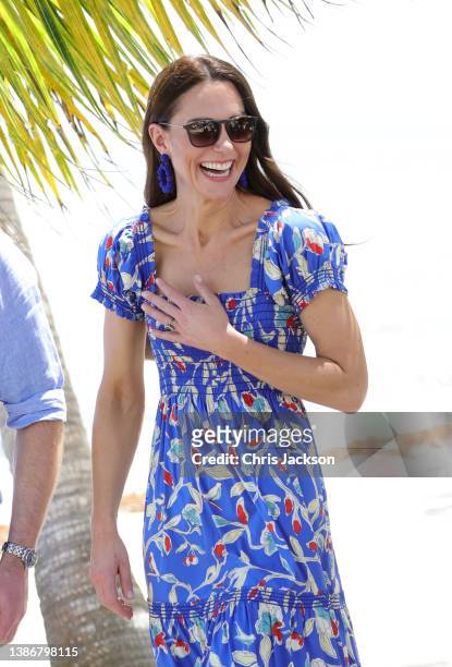 Catherine, Duchess of Cambridge during a traditional Garifuna festival on the second day of a Platinum Jubilee Royal Tour of the Caribbean on March...
