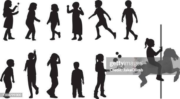 children silhouettes 4 - toddler 幅插畫檔、美工圖案、卡通及圖標