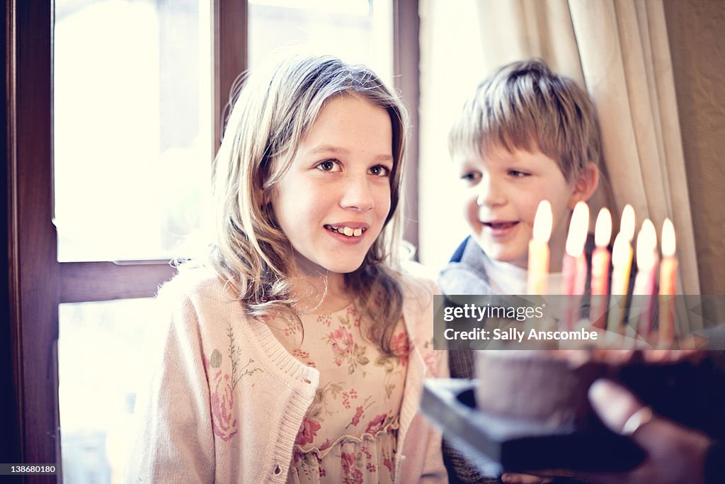 Young girl on her birthday