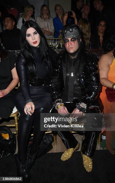 Kat Von D and Kevin Llewellyn attend Los Angeles Fashion Week Powered By Art Hearts Fashion Fall/Winter 2022 on March 20, 2022 in Los Angeles,...