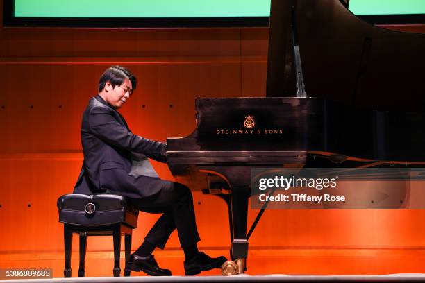 Lang Lang performs onstage during a special evening with Lang Lang at Segerstrom Center For The Arts on March 20, 2022 in Costa Mesa, California.