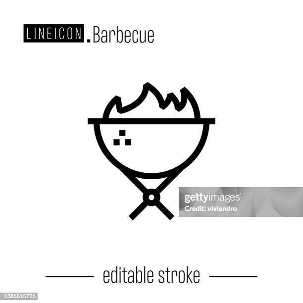 barbecue line icon - barbeque sauce stock illustrations