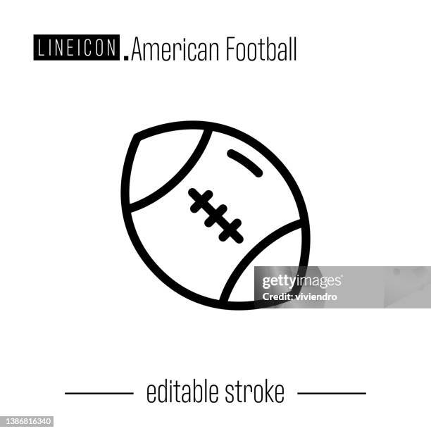 illustrazioni stock, clip art, cartoni animati e icone di tendenza di icona della linea di football americano - afl ball