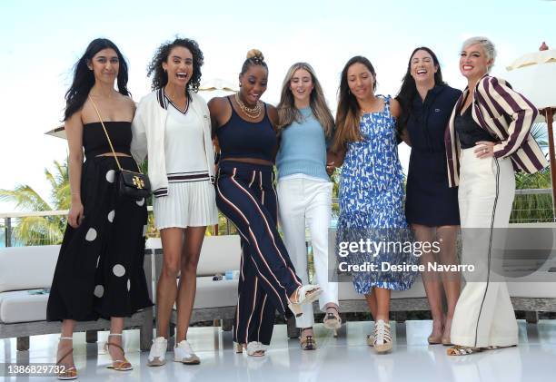 Trisha Goyal, Marissa E. Hill, Taylor Townsend, CiCi Bellis, Jessica Pegula, Christina McHale and Bethanie Mattek-Sands attend the Break The Love and...