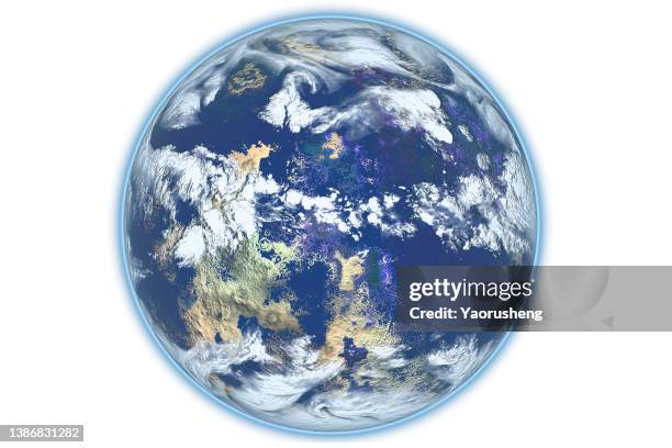 isolated planet earth-digitally generated planet - compuesto digital fotografías e imágenes de stock