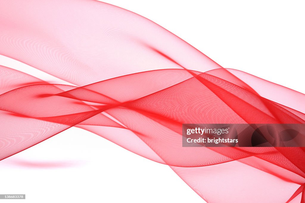 Red silk on white background