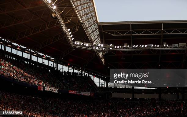 General view during the Bundesliga match between RB Leipzig and Eintracht Frankfurt at Red Bull Arena on March 20, 2022 in Leipzig, Germany.