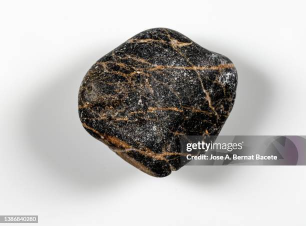 volcanic stone on a white background. - gesso roccia foto e immagini stock