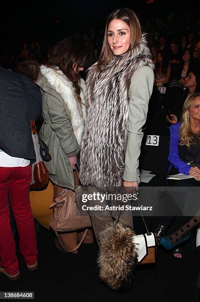 Personality Olivia Palermo attends the Rebecca Minkoff Fall 2012 fashion show for TRESemme during Mercedes-Benz Fashion Week Fall 2012 at Lincoln...