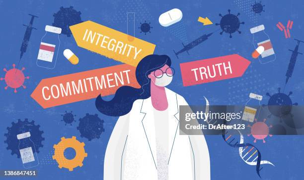 integrity in pharmacogenomics - genomics stock illustrations