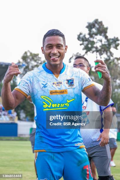 Emerson Brito Dos Santos of ESAN Pattaya FC during the Championship round - Group A match between Esan Pattaya FC and Phitsanulok FC at Nongprue...