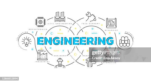 flat line illustration concept of engineering - 土木工程 幅插畫檔、美工圖案、卡通及圖標