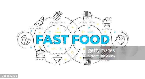 stockillustraties, clipart, cartoons en iconen met flat line illustration concept of fast food - toasted sandwich