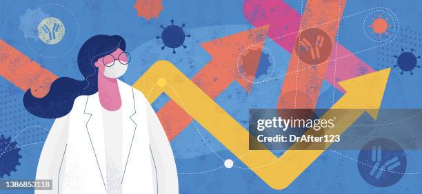 pharmacogenomics of viral diseases - genomics stock illustrations