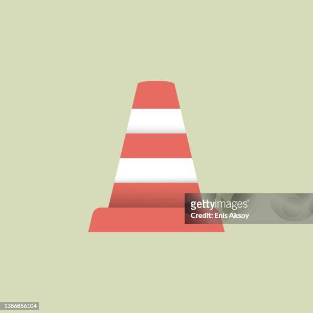 verkehrssymbol kegel flach - safety cone stock-grafiken, -clipart, -cartoons und -symbole
