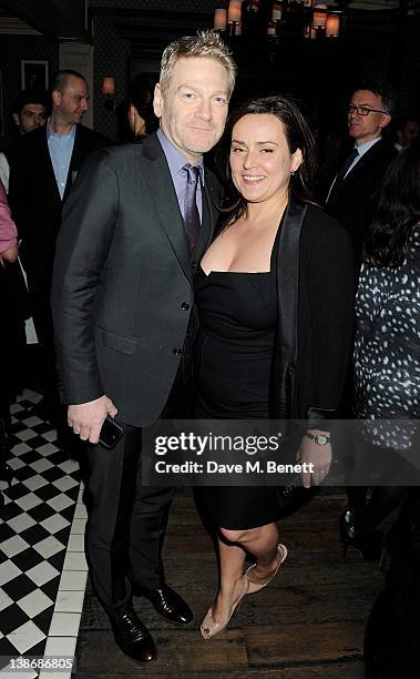 Kenneth Branagh and Lindsay Brunnock attend The Weinstein Company Dinner Hosted By Grey Goose in celebration of BAFTA at Dean Street Townhouse on...