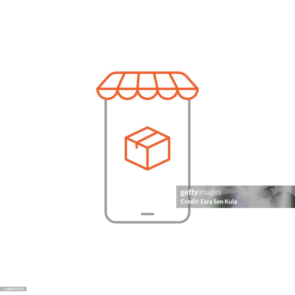 Online Tracking Two Color Line Icon with Editable Stroke