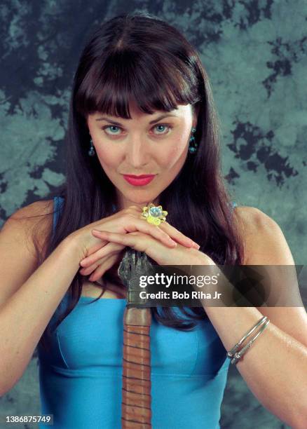 Actress Lucy Lawless photo shoot, January 12, 1997 in Pasadena, California.