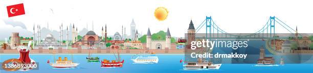 istanbul city skyline - marmara stock illustrations