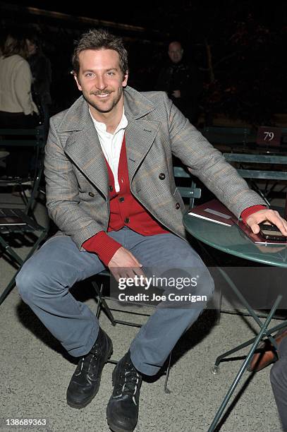 Actor Bradley Cooper attends the Tommy Hilfiger Men's Fall 2012 fashion show during Mercedes-Benz Fashion Week at Park Avenue Armory on February 10,...