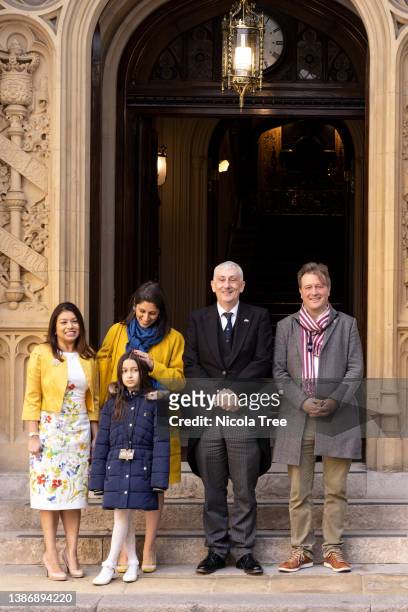 Nazanin Zaghari-Ratcliffe, Richard Radcliffe and their daughter Gabriella visit Speaker of the House of Commons Sir Lindsay Hoyle with their...
