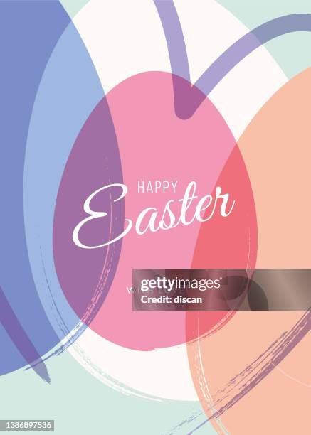 easter greeting card with egg and hearts. - easter stock illustrations