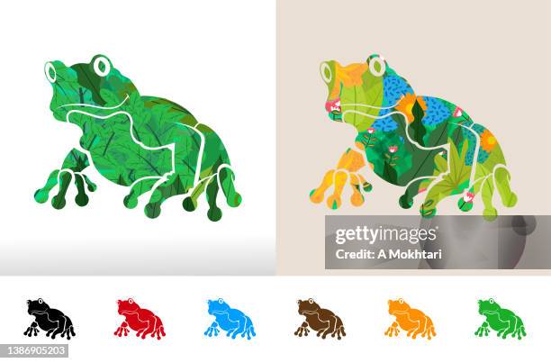 frog icon - wood frog stock illustrations